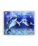 Часы настенные СН 2026 - 888 Дельфины прямоугольн (20х26)