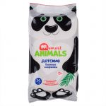 салфетки влажные Smart animals, 50 шт, детские с ромашкой и витамином Е mix