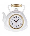 Часы настенные СН 3129 - 002 чайник 27х28,5 см, корпус белый с золотом 