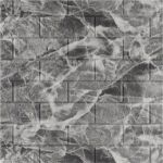 Кирпич Мраморный (чёрно-белый) 3D самоклеящаяся панель ГРАФ 700х770мм (3мм)
