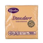 Салфетки 100 лист, Plushe Standart, цв.абрикосовый, 1*20