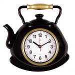  Часы настенные СН 3129 - 001 чайник 27х28,5 см, корпус черный с золотом 