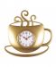 Часы настенные СН 3432 - 004 чашка с дымком 31,5 х30,5 см, корпус золотой "Классика"