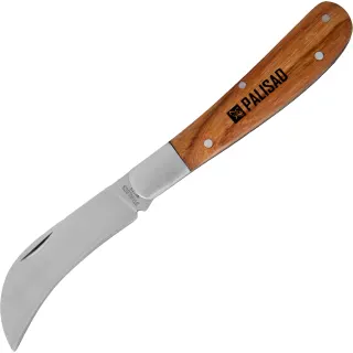 Нож для прививок изогнутый, деревянная рукоятка